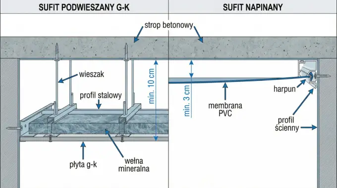 Nierówny sufit - od maskowania do remontu. Pełen poradnik