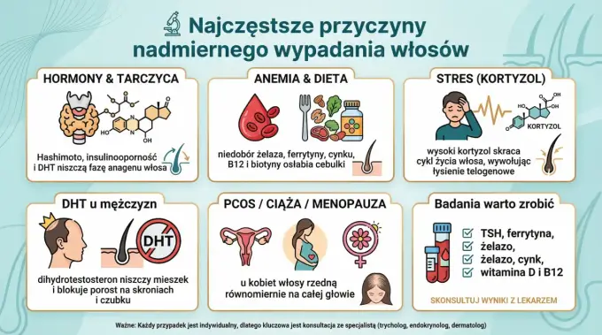 Wypadanie włosów - najczęstsze przyczyny i co naprawdę pomaga