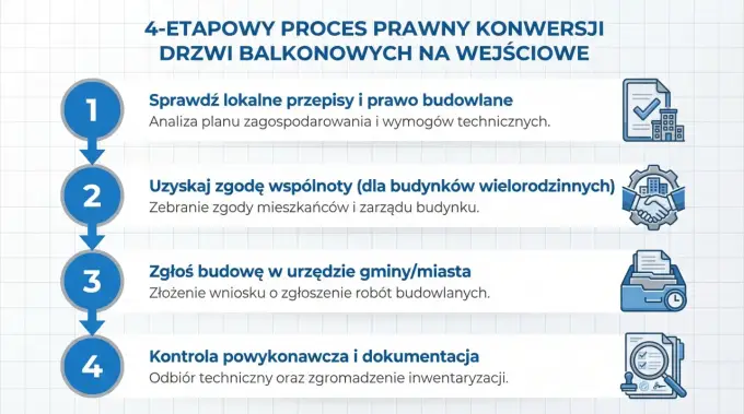 Przeróbka drzwi balkonowych na wejściowe - poradnik krok po kroku