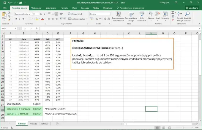 Odchylenie standardowe w Excelu - jak policzyć i dobrze odczytać