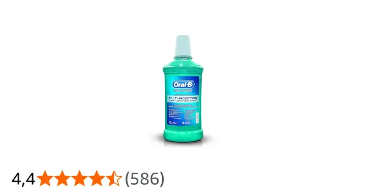 Collutorio Oral-B Pro-Expert Multi-Protection, senza alcool, con clorexidina per una protezione completa.