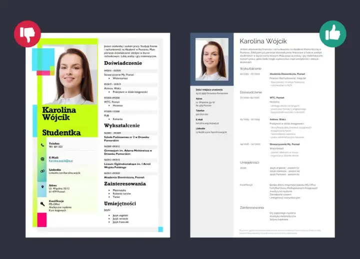 Karolina Wójcik, studentka finansów, szuka pracy. Jej hobby to matematyka i taniec, co może być atutem w CV.