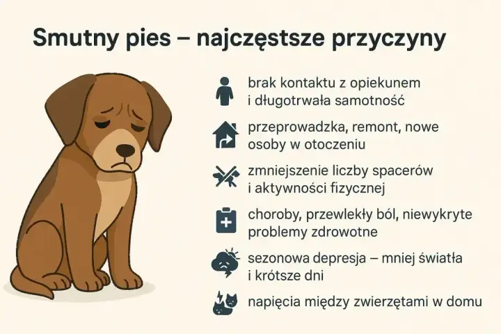 Smutny pies - objawy, przyczyny i co robić, gdy pies gaśnie