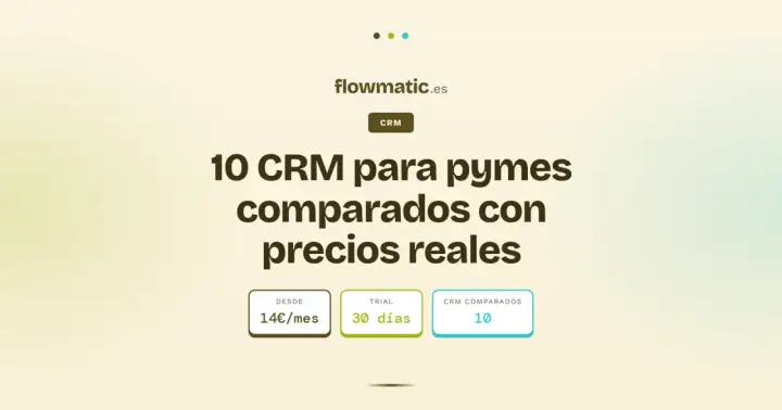 Comparativa de 10 programas de gestión de clientes (CRM) para pymes, con precios desde 14€/mes y 30 días de prueba.