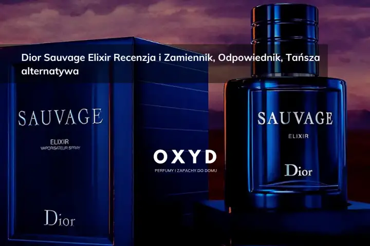 Elegancka butelka i pudełko perfum męskich Dior Sauvage Elixir. Recenzja i tańsza alternatywa.
