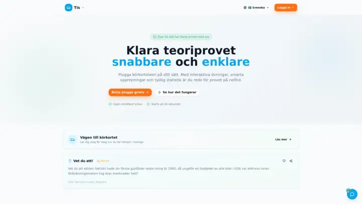 Klara teoriprovet snabbare och enklare. Plugga körkortsteori med interaktiva övningar och statistik. Börja gratis!