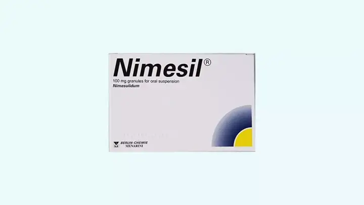 Opakowanie leku Nimesil z nimesulidem, 100 mg granulatu do sporządzania zawiesiny doustnej.