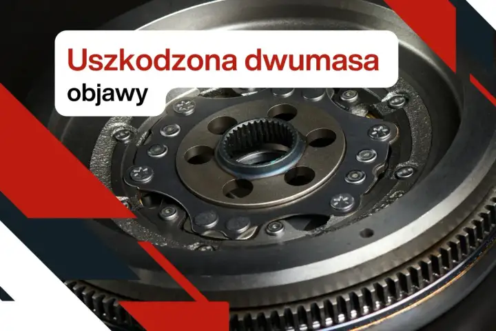 Uszkodzona dwumasa - objawy. Widok z bliska na zużyty element układu napędowego, z widocznymi zębatkami i śrubami.