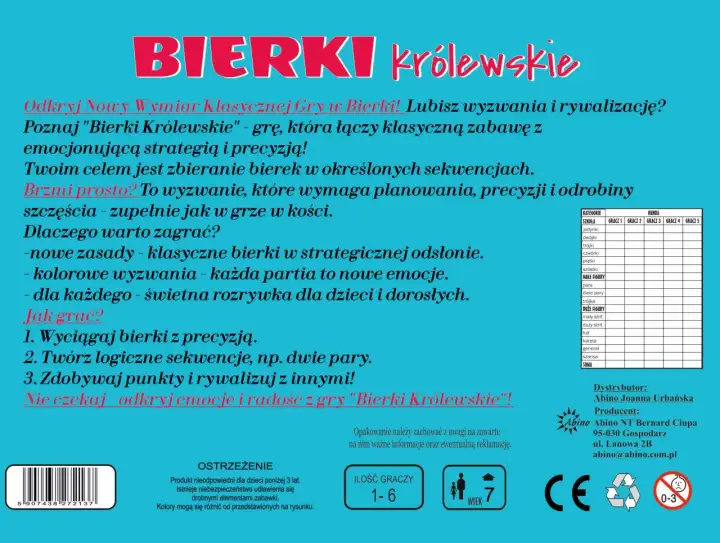 Gra "Bierki Królewskie" to strategiczna zabawa z precyzyjnym zbieraniem bierek. Odkryj nowe zasady i rywalizuj!