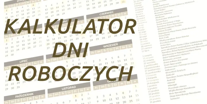Kalkulator dni roboczych 2026. Kalendarz z zaznaczonymi świętami i dniami wolnymi.