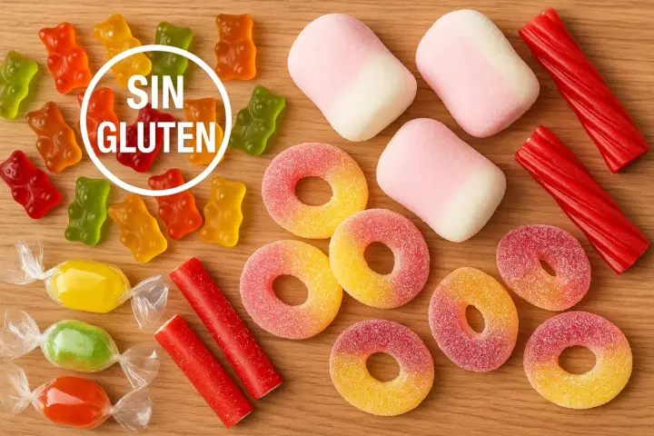 Osos de goma, nubes, regaliz y caramelos envueltos. ¡Disfruta de estas chuches sin gluten!
