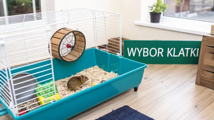 Chomik w klatce z kołowrotkiem. Zastanawiasz się, dlaczego chomik gryzie klatkę? Może potrzebuje więcej przestrzeni lub zabawek.