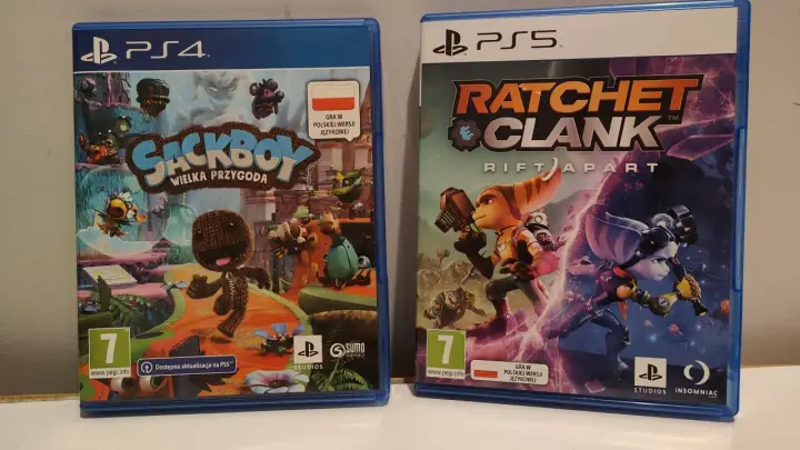 Sackboy: Wielka Przygoda (PS4) i Ratchet & Clank: Rift Apart (PS5). Czy gry z PS5 działają na PS4? Ta pierwsza ma aktualizację na PS5.