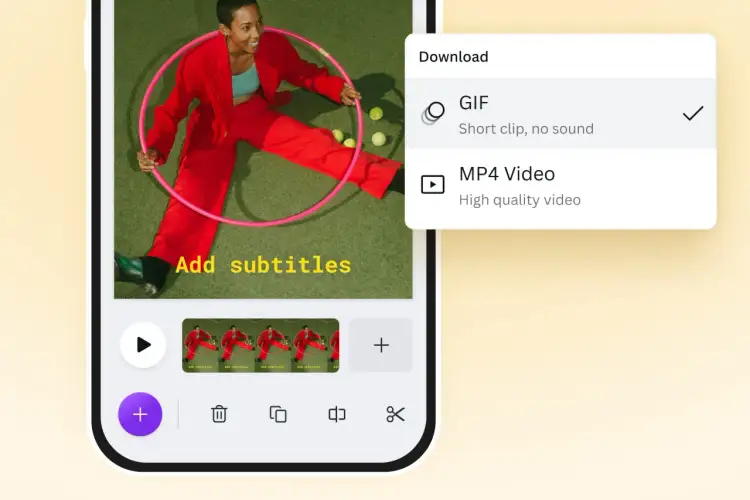 Jak zapisać GIF na telefonie? Wybierz opcję "GIF" w menu pobierania, aby uzyskać krótki klip bez dźwięku.