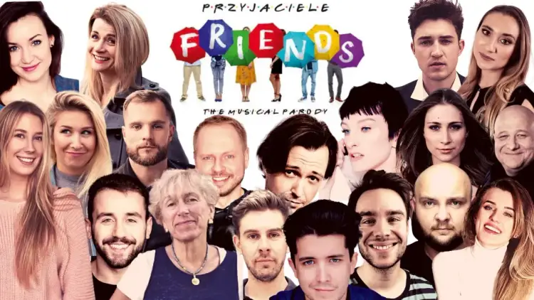 Obsada musicalu "Przyjaciele" w Warszawie. Uśmiechnięci musical friends Warszawa.
