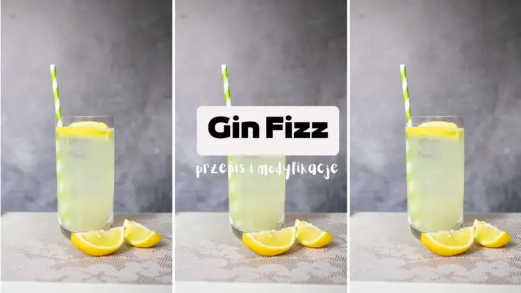 Orzeźwiający gin fizz z plasterkami cytryny i zielono-białą słomką. Idealny na letnie popołudnie.