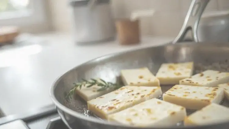 Jak grillować ser halloumi na patelni, aby uzyskać idealną chrupkość