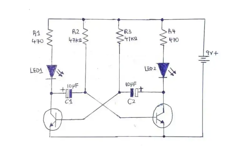 Prosty schemat migającej diody LED - jak zrobić własny układ elektroniczny