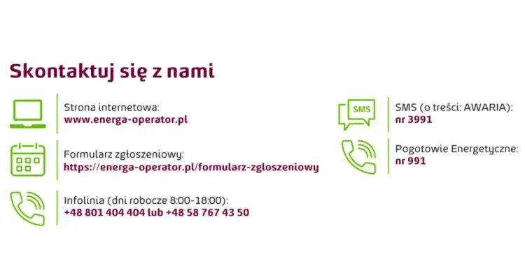 Energa Operator Kalisz - kontakt w sprawie awarii prądu i numer telefonu