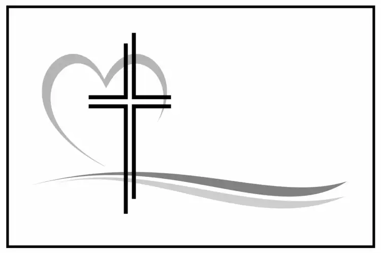 Symbol krzyża i serca, często używany w aktualnych nekrologach Krosno.