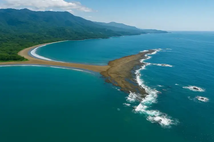 Piękna plaża w kształcie ogona wieloryba, otoczona turkusową wodą i bujną zielenią. Czy Costa Rica jest bezpieczna? Tak, to raj dla podróżników!