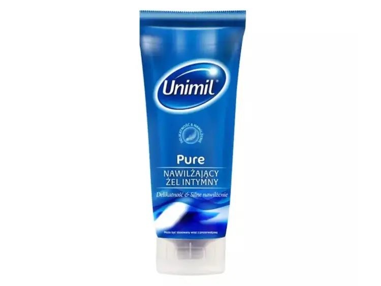 Nawilżający żel intymny Unimil Pure. Czy lubrykant jest jadalny? Ten produkt jest bezpieczny do stosowania z prezerwatywami.
