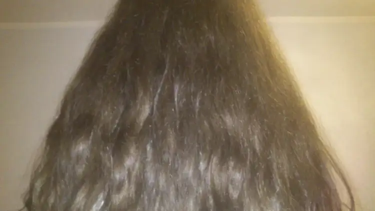 Długie, brązowe włosy z falami, które mogą być podatne na puszenie. Idealne do wypróbowania różnych fryzur dla włosów falowanych puszących się.