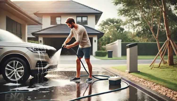 Mycie samochodu na posesji: Czy dostaniesz mandat? Sprawdź!