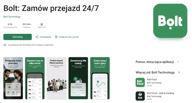 Jak zamówić taxi Bolt łatwo i szybko - krok po kroku do przejazdu
