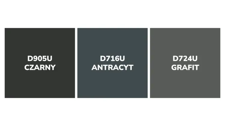 Trzy odcienie szarości: czarny, antracyt i grafit. Idealne kolory na dach, który ma być stylowy i nowoczesny.