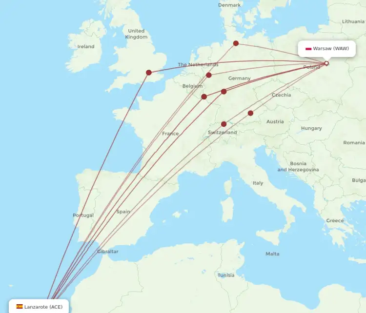 Ile trwa lot na Lanzarote z Warszawy? Czas podróży i ważne informacje