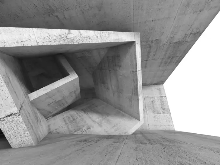 Beton architektoniczny z widocznymi fakturami, sugerujący zastosowanie domieszek do betonu w nowoczesnej konstrukcji.