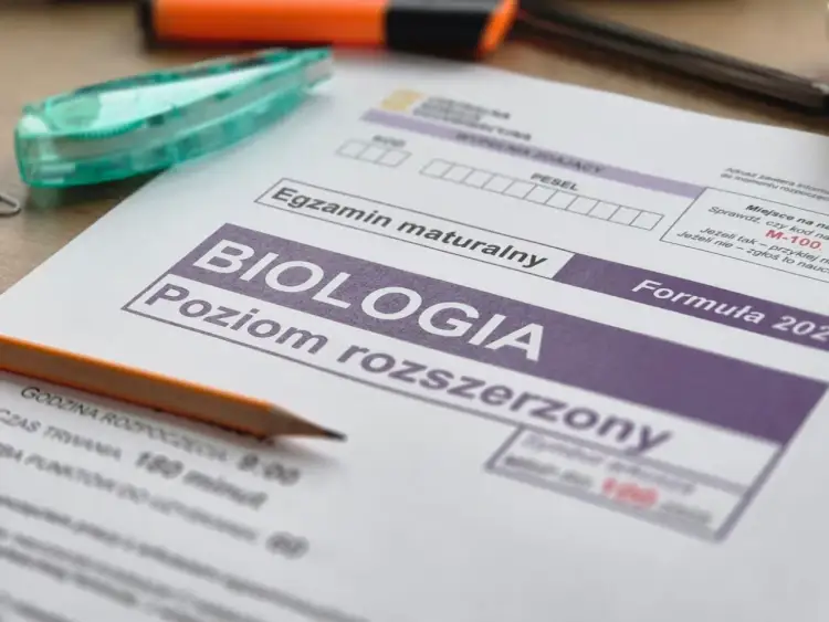 Egzamin maturalny z biologii na poziomie rozszerzonym. Czas trwania 180 minut.