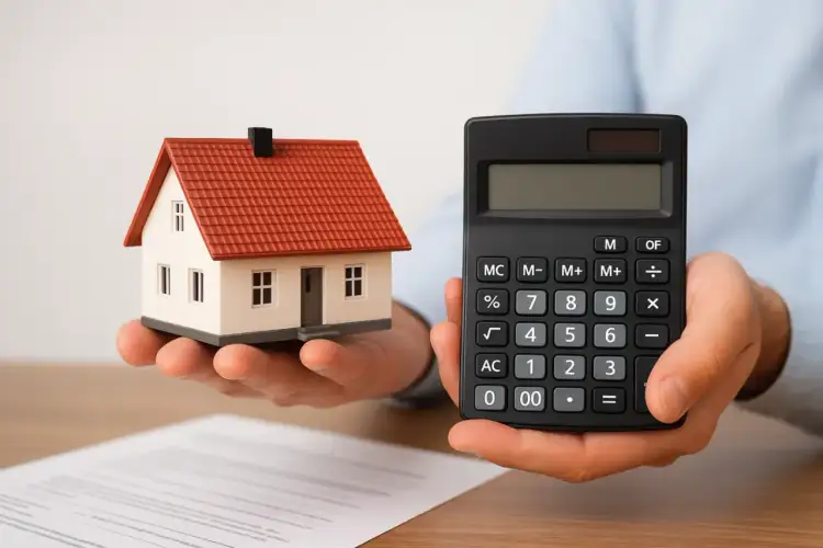 Działka i kalkulator w dłoniach. Zastanawiasz się, jak uniknąć PCC przy zakupie działki? Sprawdź możliwości.