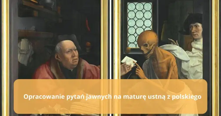 Obraz skłania do refleksji, czy dobra materialne czynią człowieka szczęśliwym. Widzimy bogato ubranego mężczyznę i postać śmierci.