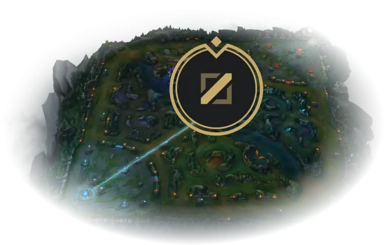 Mapa gry League of Legends z logo gry.