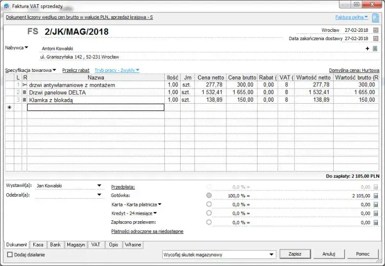 Jak poprawnie wystawić fakturę za usługę z materiałem - poradnik