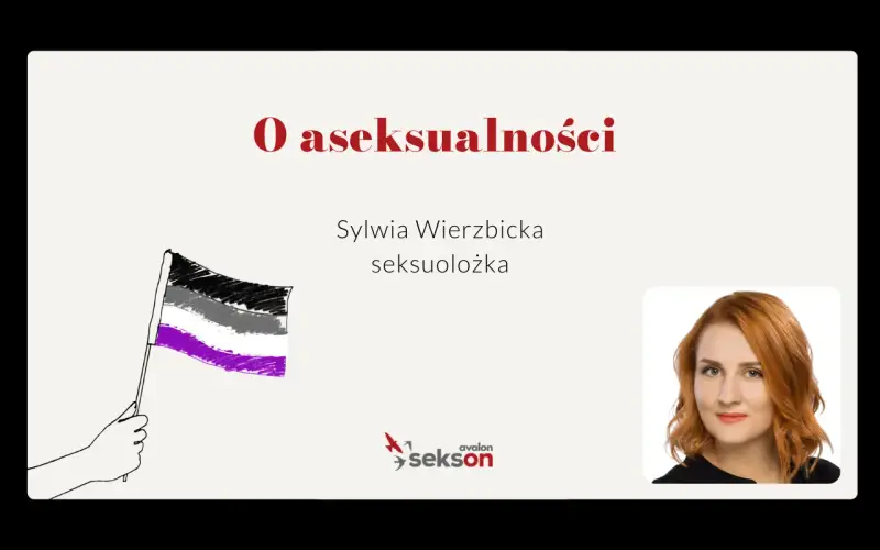 O aseksualności. Sylwia Wierzbicka, seksuolożka, prezentuje flagę aseksualności, symbolizującą cechy osoby aseksualnej.