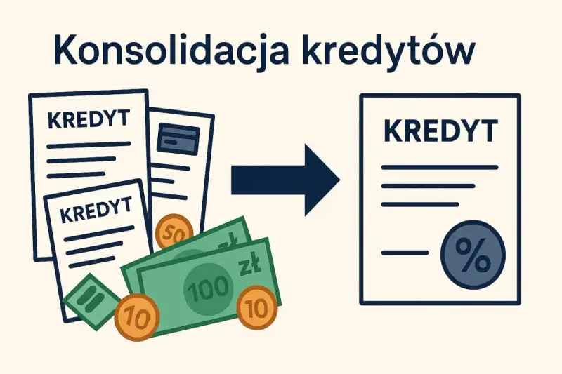 Konsolidacja co to? Kilka dokumentów kredytowych i pieniądze zamieniają się w jeden, nowy kredyt z procentem.