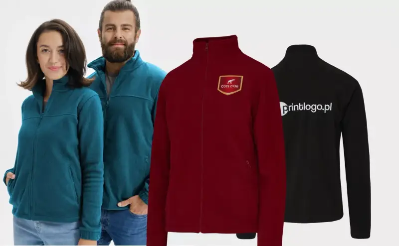 Para idealna do pracy: damski i męski polar z logo firmy. Dostępne w różnych kolorach, idealne na chłodne dni.
