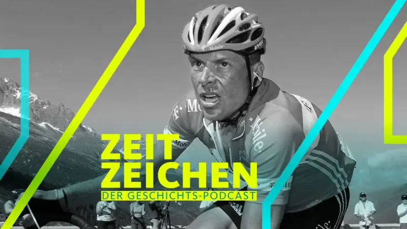 Jan Ullrich im Rennrad-Trikot, mit verschwitztem Gesicht und blutiger Nase. Ein Symbol für seinen Absturz und die Höhen des Radsports.