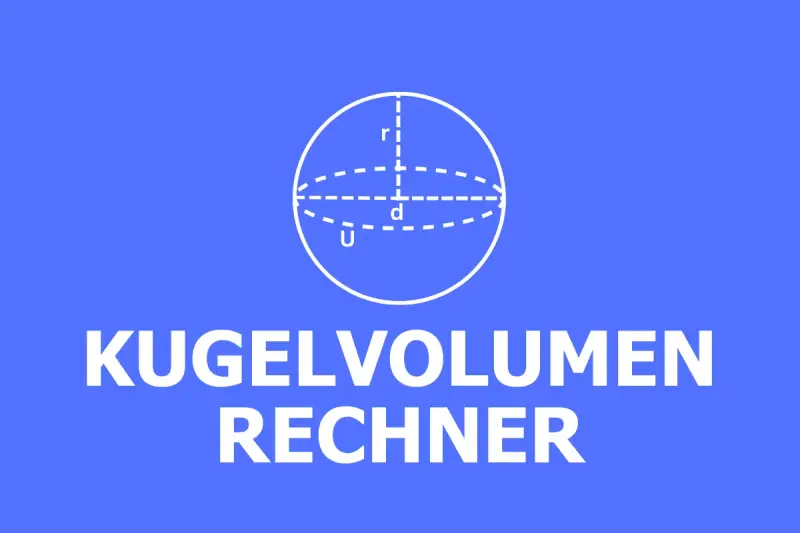 Kugelvolumen Rechner: Eine schematische Darstellung einer Kugel mit Radius (r), Durchmesser (d) und Umfang (U) zur Berechnung des Kugelvolumens.