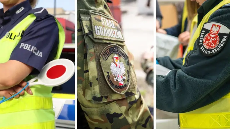 Policjantka, funkcjonariusz Straży Granicznej i pracownik Służby Celno-Skarbowej. Różne oblicza pracy w służbach mundurowych.