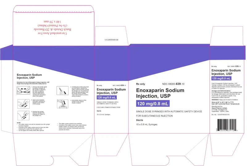 Verpackung von Enoxaparin-Natrium-Injektionen mit Anweisungen zur Selbstinjektion.