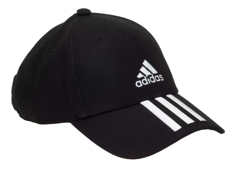 Czarna czapka z daszkiem Adidas z białym logo. Rozmiar OSFM, czyli jeden rozmiar dla wszystkich.
