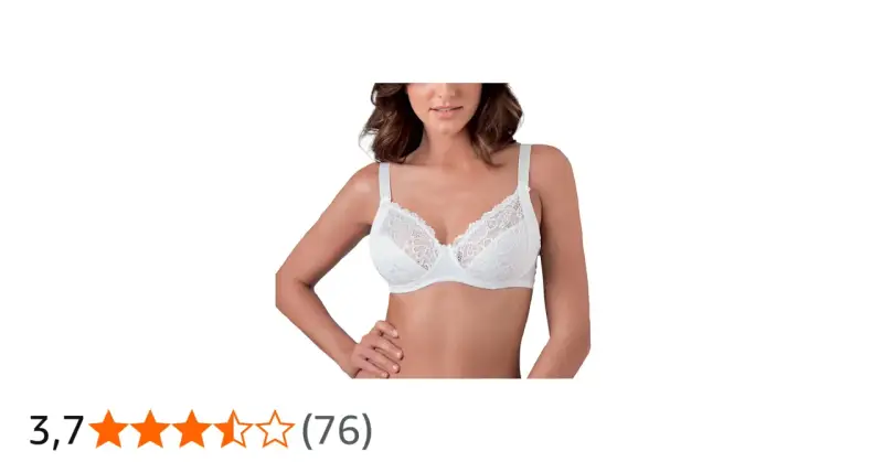Reggiseno bianco con pizzo, coppa C, per un look elegante e confortevole.