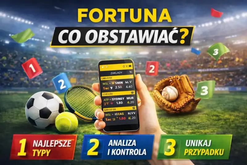 Co obstawiać u bukmachera? Piłka nożna, tenis, baseball i aplikacja mobilna Fortuna. Najlepsze typy, analiza i kontrola, unikaj przypadku.