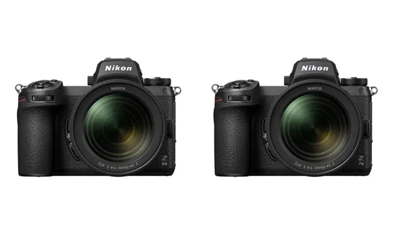 Dwa aparaty Nikon Z6 II z obiektywami NIKKOR Z 24-70mm f/4 S. Idealne do testów i profesjonalnych zastosowań.