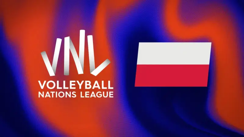 Logo VNL Volleyball Nations League z polską flagą. Czas na emocje, kiedy grają siatkarki!