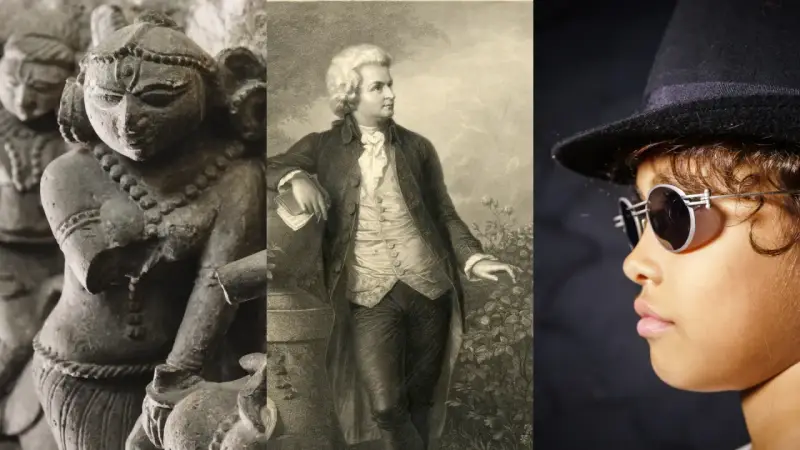 Starożytne rzeźby, Mozart i współczesne dziecko w okularach – wizualna opowieść o tym, jak powstała muzyka.
